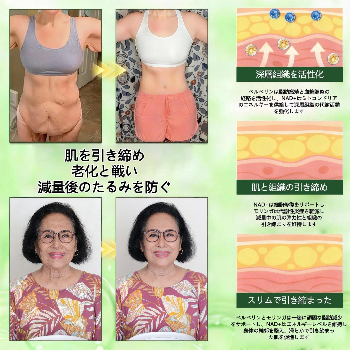 👩‍⚕️公式旗艦店 /BSWELL®＆NAD+ 10-in-1 ナノ強化フォーミュラ — 肥満、肌のたるみ、糖尿病、睡眠時無呼吸症候群、関節の悩み、その他健康上の懸念にアプローチ🌟
